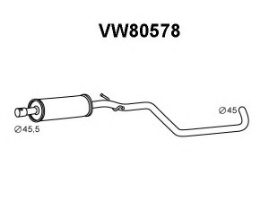 VENEPORTE VW80578 vidurinis duslintuvas 
 Išmetimo sistema -> Duslintuvas
1K0253209, 1K0253209BD