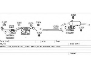 MTS C130057002347 išmetimo sistema 
 Išmetimo sistema -> Išmetimo sistema, visa