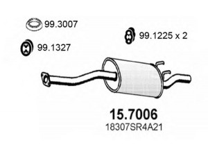 ASSO 15.7006 galinis duslintuvas 
 Išmetimo sistema -> Duslintuvas
18030S04E40, 18030SR4A20, 18031SR4505
