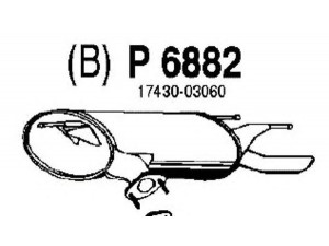 FENNO P6882 galinis duslintuvas 
 Išmetimo sistema -> Duslintuvas
17430-03060, 17430-03061