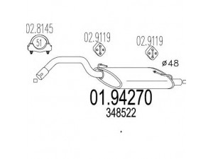 MTS 01.94270 galinis duslintuvas 
 Išmetimo sistema -> Duslintuvas
348522