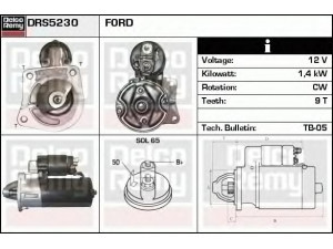 DELCO REMY DRS5230 starteris 
 Elektros įranga -> Starterio sistema -> Starteris
50 204 68, 85BB-11000-AA, 85BB-11000-AB