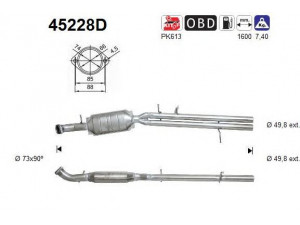 AS 45228D katalizatoriaus keitiklis 
 Išmetimo sistema -> Katalizatoriaus keitiklis
18307785704