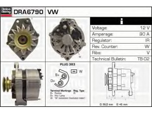 DELCO REMY DRA6790 kintamosios srovės generatorius 
 Elektros įranga -> Kint. sr. generatorius/dalys -> Kintamosios srovės generatorius
068903017Q, 068903017QX, 068903029H