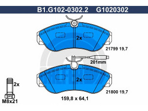 GALFER B1.G102-0302.2 stabdžių trinkelių rinkinys, diskinis stabdys 
 Techninės priežiūros dalys -> Papildomas remontas
4251 19, 4254 52, 77362209, 9945810