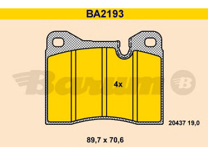BARUM BA2193 stabdžių trinkelių rinkinys, diskinis stabdys 
 Techninės priežiūros dalys -> Papildomas remontas
34 11 1 119 176, 34 11 1 119 177