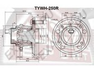 ASVA TYWH-250R rato stebulė 
 Ašies montavimas/vairavimo mechanizmas/ratai -> Rato stebulė/montavimas -> Rato stebulė
42450-05040, 42450-47030