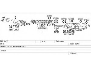 MTS C050243008949 išmetimo sistema 
 Išmetimo sistema -> Išmetimo sistema, visa
