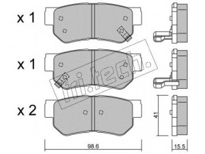 fri.tech. 374.0 stabdžių trinkelių rinkinys, diskinis stabdys 
 Techninės priežiūros dalys -> Papildomas remontas
58302-17A00, 58302-1CA00, 58302-1CA10