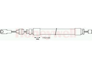 BENDIX 431157B trosas, stovėjimo stabdys 
 Stabdžių sistema -> Valdymo svirtys/trosai
1234200285