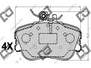 DJ PARTS BP1180 stabdžių trinkelių rinkinys, diskinis stabdys 
 Techninės priežiūros dalys -> Papildomas remontas
0024202120, 0024202220