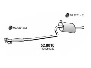 ASSO 52.8010 vidurinis / galinis duslintuvas 
 Išmetimo sistema -> Duslintuvas
1430060G30