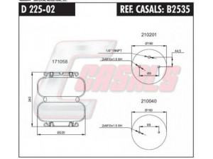 CASALS B2535 dėklas, pneumatinė pakaba