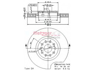 METZGER 24732 V stabdžių diskas 
 Stabdžių sistema -> Diskinis stabdys -> Stabdžių diskas
60629865, 60629895, 60814921, 71740119