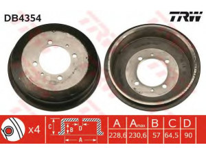 TRW DB4354 stabdžių būgnas 
 Stabdžių sistema -> Būgninis stabdys -> Stabdžių būgnas
5841133000, 5841133001
