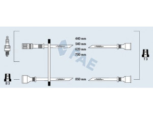 FAE 83100 uždegimo laido komplektas 
 Kibirkšties / kaitinamasis uždegimas -> Uždegimo laidai/jungtys
7552273, 2101-3707080, 2101-3707150