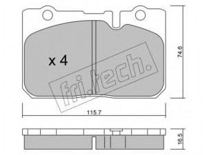 fri.tech. 773.0 stabdžių trinkelių rinkinys, diskinis stabdys 
 Techninės priežiūros dalys -> Papildomas remontas
04465-50060, 04465-50220