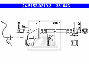ATE 24.5152-0219.3 stabdžių žarnelė 
 Stabdžių sistema -> Stabdžių žarnelės
13116134, 13334948, 5 62 179, 55 62 250
