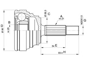 OPEN PARTS CVJ5204.10 jungčių komplektas, kardaninis velenas 
 Ratų pavara -> Sujungimai/komplektas
7701349874, 7701349880, 7701349938