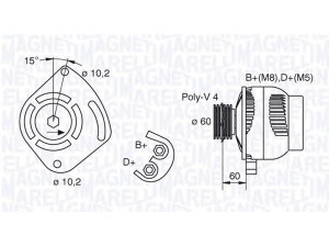 MAGNETI MARELLI 063321605010 kintamosios srovės generatorius 
 Elektros įranga -> Kint. sr. generatorius/dalys -> Kintamosios srovės generatorius
46231692, 46419297, 46437412, 46530261