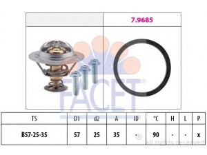 FACET 7.8731 termostatas, aušinimo skystis 
 Aušinimo sistema -> Termostatas/tarpiklis -> Thermostat
30713572, 31355150