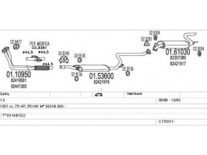 MTS C170011001435 išmetimo sistema 
 Išmetimo sistema -> Išmetimo sistema, visa