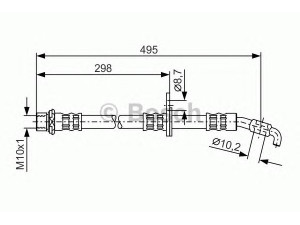 BOSCH 1 987 476 962 stabdžių žarnelė 
 Stabdžių sistema -> Stabdžių žarnelės
90947 02736, 90947 02876, 90947 02876