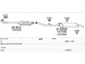 MTS C050010000710 išmetimo sistema 
 Išmetimo sistema -> Išmetimo sistema, visa