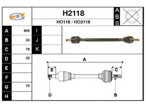 SNRA H2118 kardaninis velenas