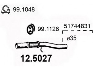ASSO 12.5027 išleidimo kolektorius 
 Išmetimo sistema -> Išmetimo vamzdžiai
51744829, 51744831, 51782930, 55190756