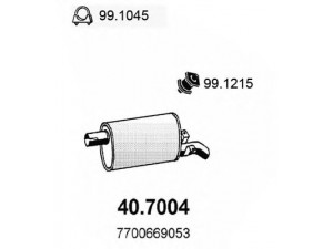 ASSO 40.7004 galinis duslintuvas 
 Išmetimo sistema -> Duslintuvas
7700564984, 7700629787, 7700629789