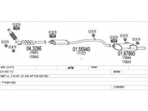 MTS C260550008116 išmetimo sistema 
 Išmetimo sistema -> Išmetimo sistema, visa