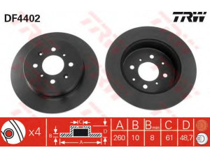 TRW DF4402 stabdžių diskas 
 Stabdžių sistema -> Diskinis stabdys -> Stabdžių diskas
42510S6DE00, 42510ST3E00, SDB000290