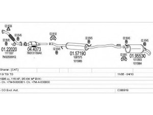 MTS C380819012133 išmetimo sistema 
 Išmetimo sistema -> Išmetimo sistema, visa
