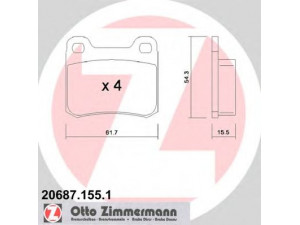 ZIMMERMANN 20687.155.1 stabdžių trinkelių rinkinys, diskinis stabdys 
 Techninės priežiūros dalys -> Papildomas remontas
000 420 9820