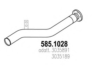 ASSO 585.1028 išleidimo kolektorius 
 Išmetimo sistema -> Išmetimo vamzdžiai
3035189, 3035891