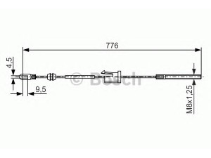 BOSCH 1 987 477 681 trosas, stovėjimo stabdys 
 Stabdžių sistema -> Valdymo svirtys/trosai
42 41 311