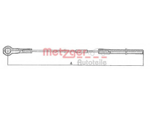 METZGER 10.408 trosas, stovėjimo stabdys 
 Stabdžių sistema -> Valdymo svirtys/trosai
861 609 729