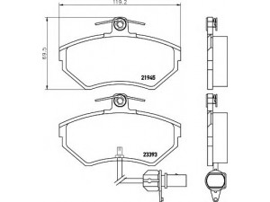 HELLA 8DB 355 018-451 stabdžių trinkelių rinkinys, diskinis stabdys 
 Techninės priežiūros dalys -> Papildomas remontas
8E0615115B, 8E0698151B, 8E0698151M