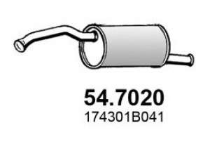 ASSO 54.7020 galinis duslintuvas 
 Išmetimo sistema -> Duslintuvas
174301B040, 174301B041