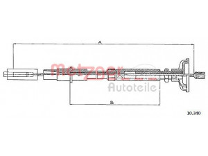 METZGER 10.340 sankabos trosas 
 Dviratė transporto priemonės -> Kabeliai ir tachometro velenaai -> Sankabos trosas
191 721 335AB, 191 721 335D, 191 721 335N