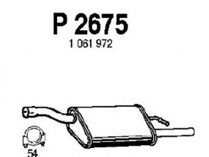 FENNO P2675 galinis duslintuvas 
 Išmetimo sistema -> Duslintuvas
1061972, 1067781, 1121697, 1230829