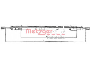 METZGER 10.6021 trosas, stovėjimo stabdys 
 Stabdžių sistema -> Valdymo svirtys/trosai
4745.67
