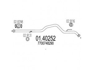 MTS 01.40252 išleidimo kolektorius 
 Išmetimo sistema -> Išmetimo vamzdžiai
7700748290