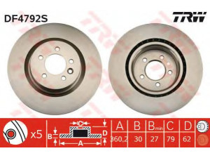 TRW DF4792S stabdžių diskas 
 Stabdžių sistema -> Diskinis stabdys -> Stabdžių diskas
SDB000621, SDB000622, SDB000623