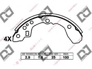 DJ PARTS BS1267 stabdžių trinkelių komplektas 
 Techninės priežiūros dalys -> Papildomas remontas
ABE1409A, ABE1409P, G03026310, G03026310A