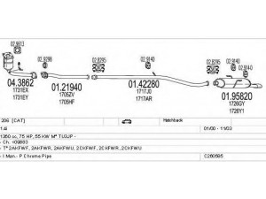 MTS C260585006322 išmetimo sistema 
 Išmetimo sistema -> Išmetimo sistema, visa