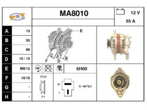 SNRA MA8010 kintamosios srovės generatorius
N24918300, A5T30574