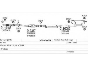 MTS C370039001717 išmetimo sistema 
 Išmetimo sistema -> Išmetimo sistema, visa