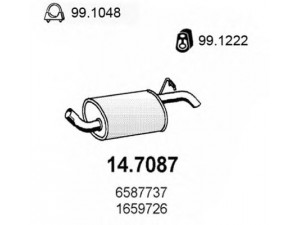 ASSO 14.7087 galinis duslintuvas 
 Išmetimo sistema -> Duslintuvas
1100895, 1659726, 5026794, 6188120